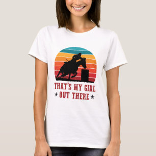 Camiseta Pai de Barrel Racing Mãe Essa é minha garota