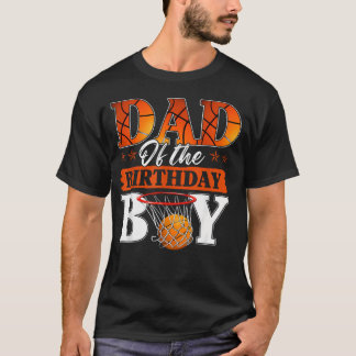 Camiseta Pai de Basquete do Menino que Faz Aniversário Famí