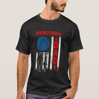 Camiseta Pai de basquete Pai EUA Flag Fathe