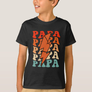 Camiseta Pai De Basquete Papa Retrô Bolt Fa De Relâmpago