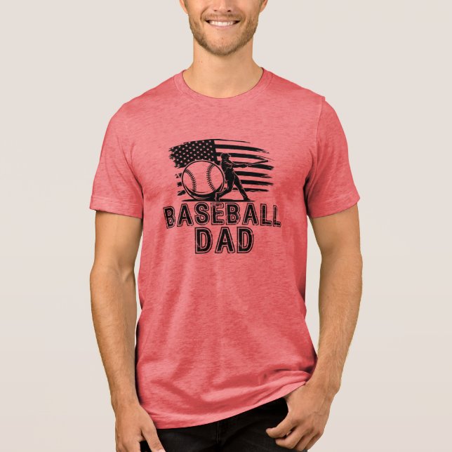 Camiseta Pai de Beisebol Bandeira dos EUA (Frente)