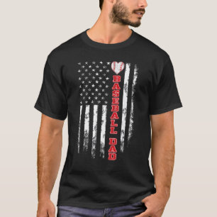 Camiseta Pai de beisebol dos EUA Sinalizador do coração Pai