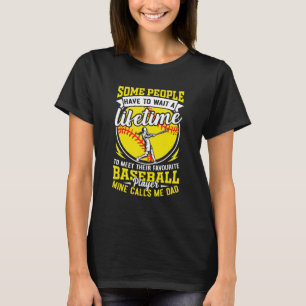 Camiseta Pai de beisebol meu jogador favorito me chama de m