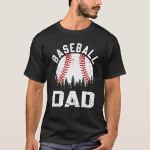 Camiseta Pai De Beisebol Softball Retro Vintage Ball Padre'