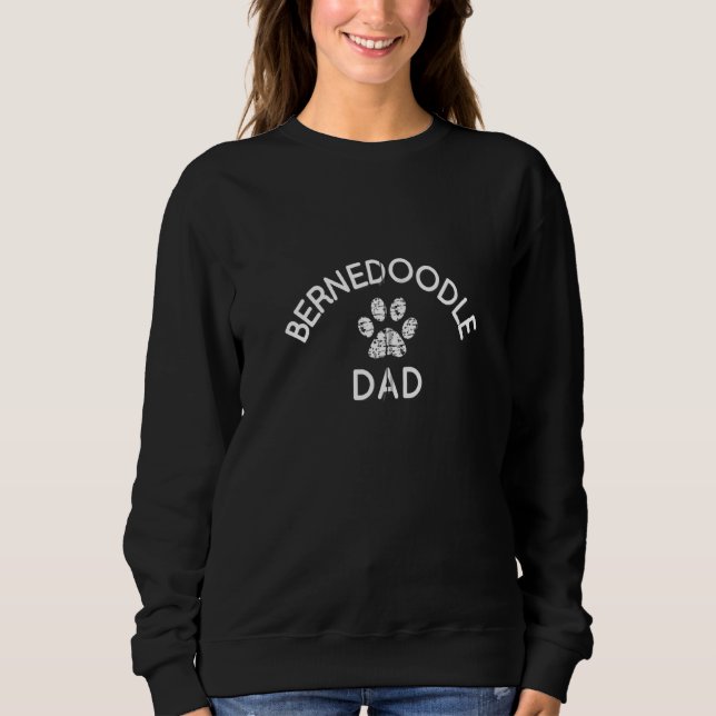 Camiseta Pai de Bernedoodle Pata de Cachorro Branca (Frente)