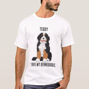 Camiseta Pai de Bernedoodle Personalizado com Nome