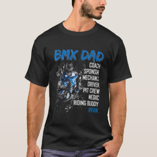 Camiseta Pai de Bmx Treinador Patrocinador Mecânico Piloto