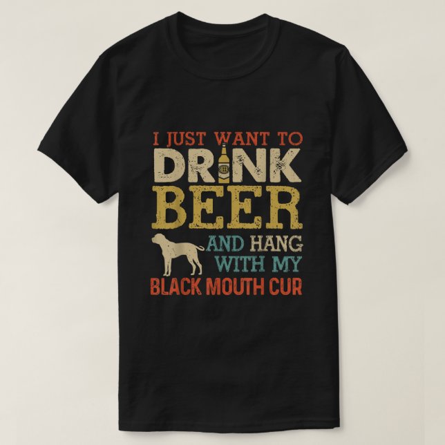 Camiseta Pai De Boca Negra Beber Cerveja Com Engraçado De C (Frente do Design)