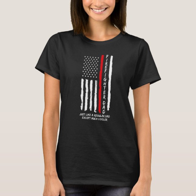 Camiseta Pai De Bombeiro Mens Tal Como Pai De Pai Regular F (Frente)