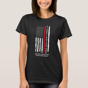 Camiseta Pai De Bombeiro Mens Tal Como Pai De Pai Regular F