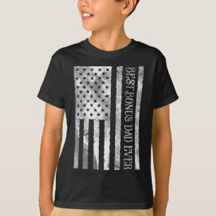 Camiseta Pai De Bônus Alguma Vez Nos Eua Flag Vintage Patri