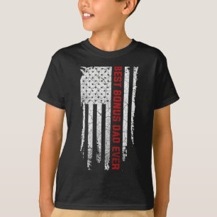 Camiseta Pai De Bônus Ever American Flag Dia de os pais Gif