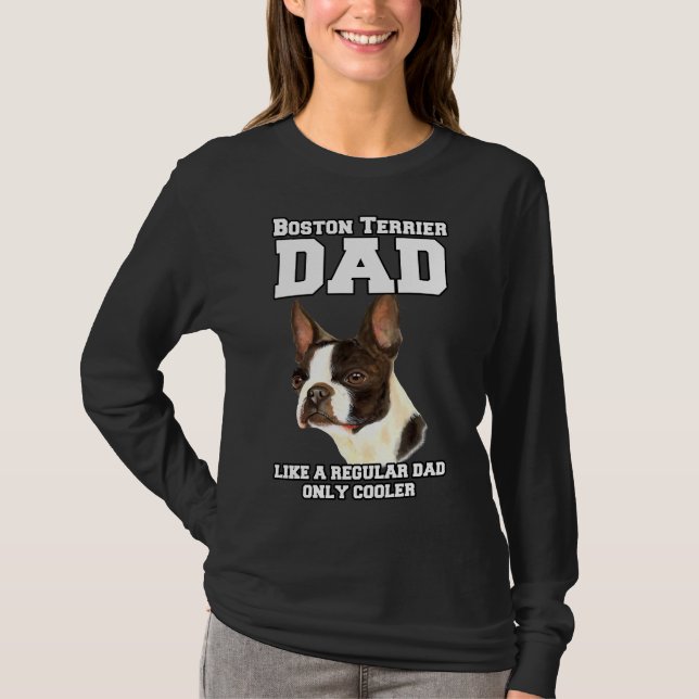 Camiseta Pai De Boston Terrier Como Um Proprietário Regular (Frente)