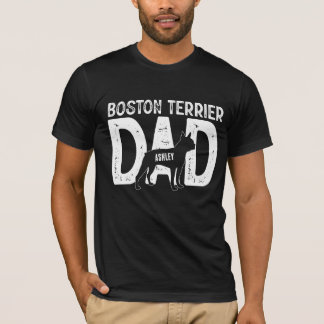 Camiseta Pai de Boston Terrier Pai de Cachorrinho