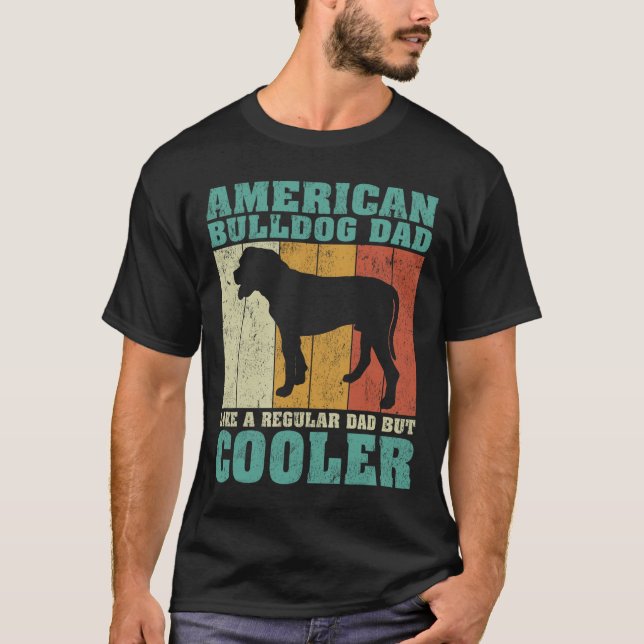 Camiseta Pai de Bulldog Americano como um Pai regular D do  (Frente)