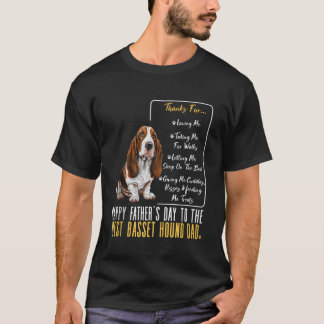 Camiseta Pai De Caça Mens Basset Feliz Dia de os pais B