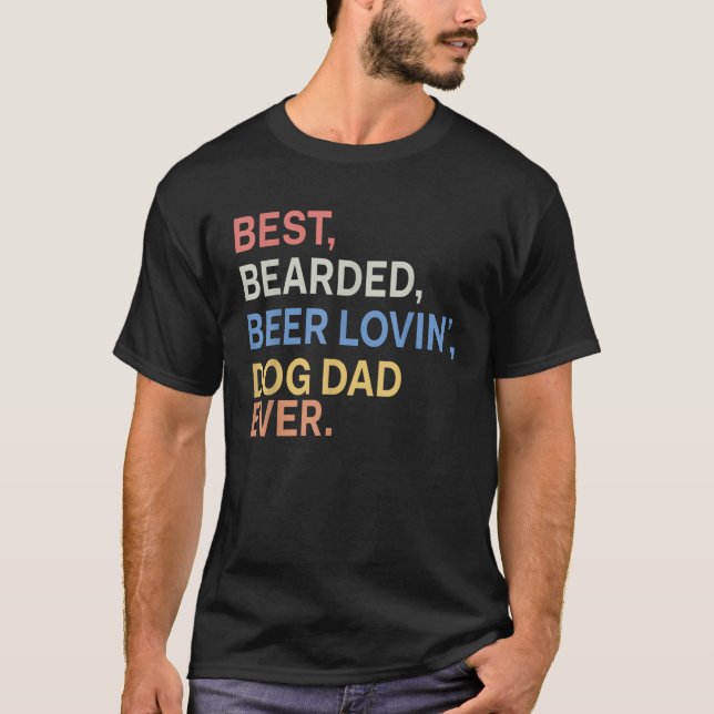 Camiseta Pai De Cachorro Adorável De Cerveja Com Melhor Com (Frente)