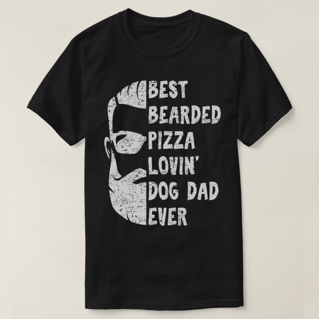 Camiseta Pai De Cachorro Adorável De Pizza Com Melhor Mama  (Frente do Design)