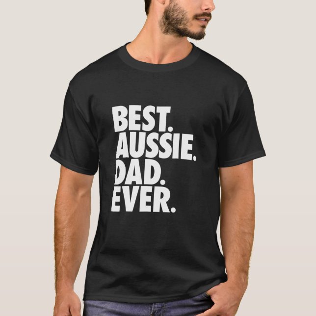Camiseta Pai de Cachorro Australiano Pai Mens Aussie (Frente)