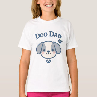 Camiseta Pai de Cachorro Azul Macio Fofo Estética Kawaii Fa