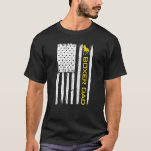 Camiseta Pai de Cachorro Boxer Vintage Patriótico com Bande
