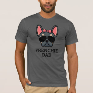 Camiseta Pai de Cachorro Bulldog Francês Azul Bege