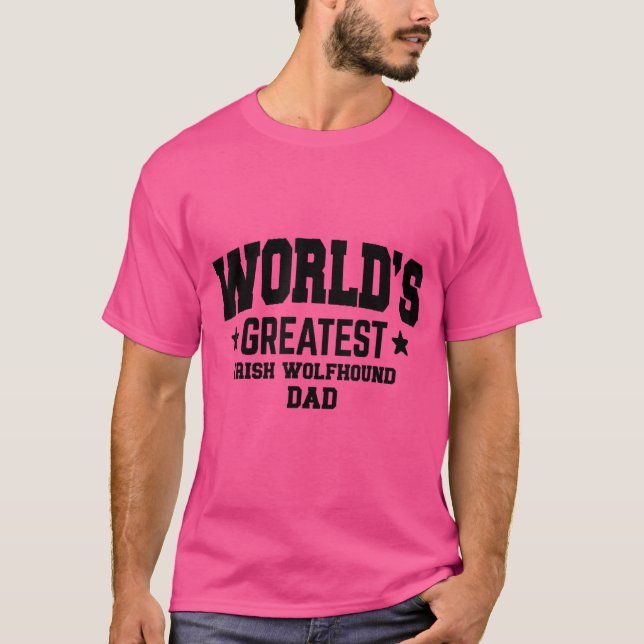 Camiseta Pai de Cachorro de Wolfhound Irlandês (Frente)
