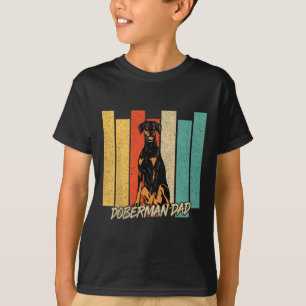 Camiseta Pai de cachorro dobermann de orelha natural Dia do