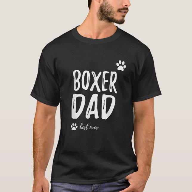Camiseta Pai de Cachorro Mens Boxer Melhor Ideia De Present (Frente)