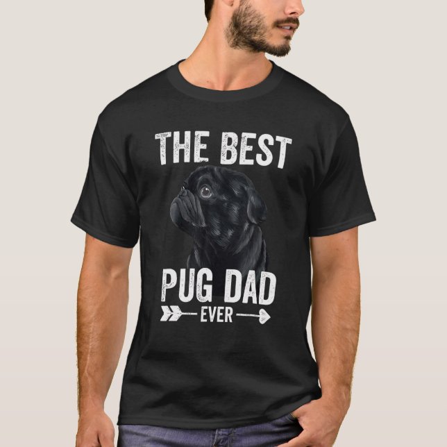 Camiseta Pai De Cachorro Pai De Melhor Pug (Frente)
