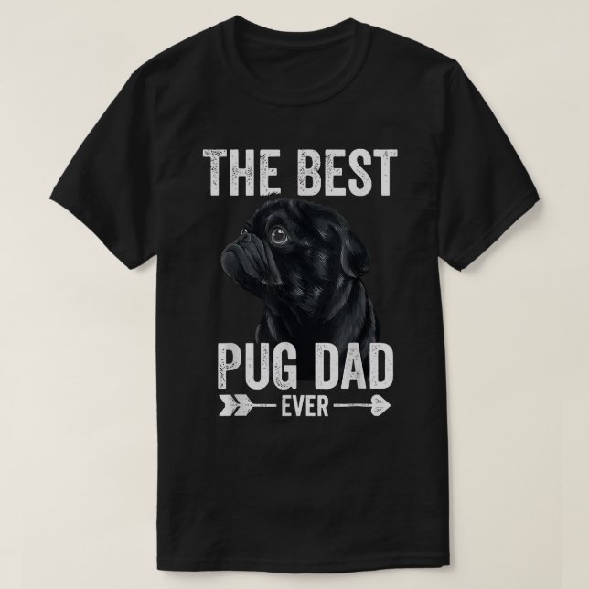 Camiseta Pai De Cachorro Pai De Melhor Pug  (Frente do Design)