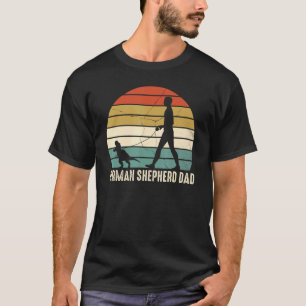 Camiseta Pai de Cachorro Pastor Alemão Dinossauro T-Rex Dia