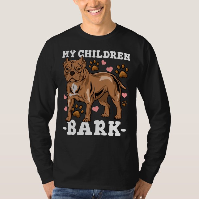 Camiseta Pai de cachorro Pitbull Mãe (Frente)