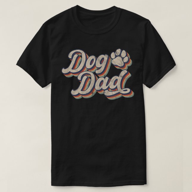 Camiseta Pai de cachorro retrô Dia dos Pais  (Frente do Design)