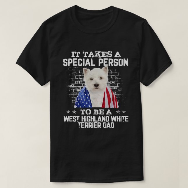 Camiseta Pai De Cachorro Westin Com Orgulho De Bandeira Ame (Frente do Design)