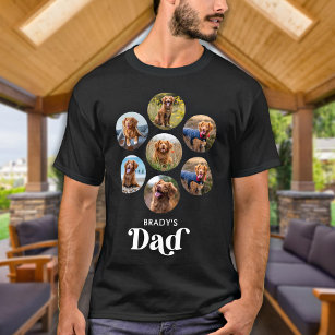 Camiseta Pai De Cães Cão-De-Colagem Personalizada De Fotos 