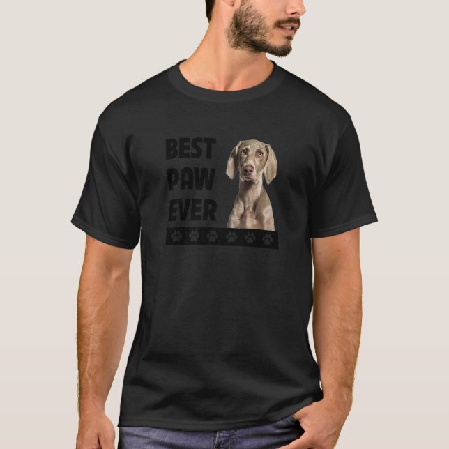 Camiseta Pai de Cães com Dia de os pais Weimaraner Melhor P (Frente)