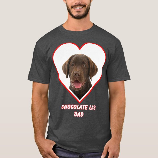 Camiseta Pai de cães de laboratório de chocolate (Frente)