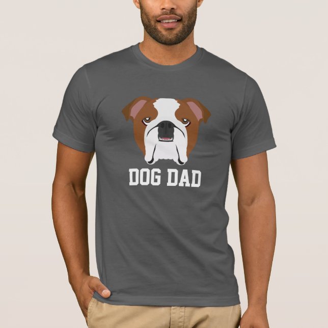 Camiseta Pai de cães Dia de os pais Inglês Buldogue (Frente)