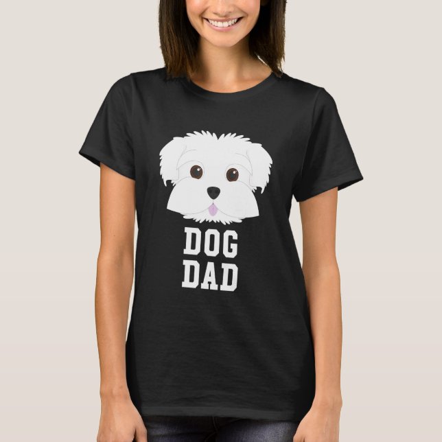 Camiseta Pai de cães Dia de os pais maltês (Frente)