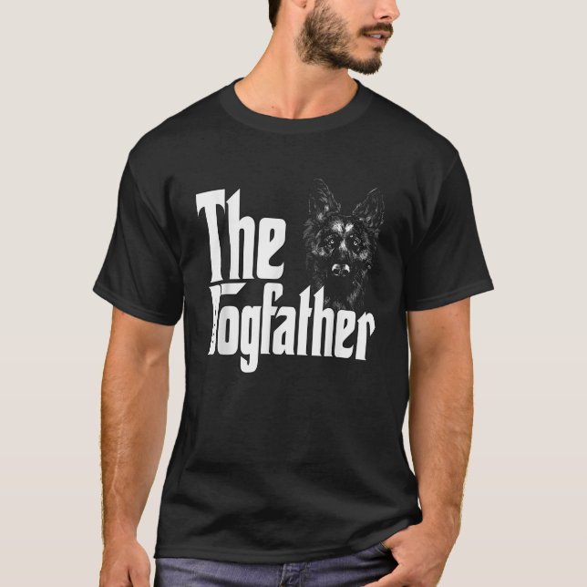 Camiseta Pai De Cães german shepherd Cães Cães Cães Pai Fat (Frente)