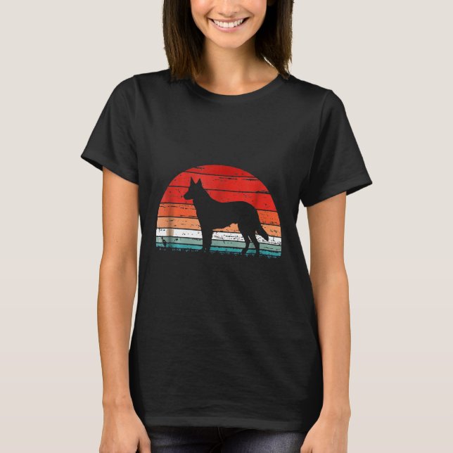 Camiseta Pai de cães German shepherd retroativo Mãe (Frente)