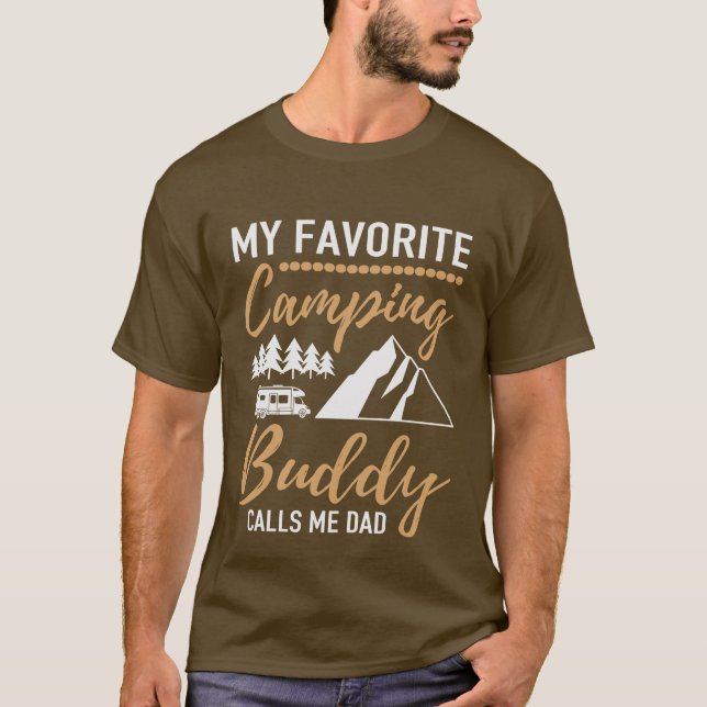 Camiseta pai de camping favorito (Frente)