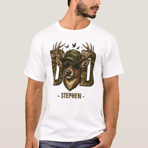Camiseta Pai de Camuflagem legal - Veado com óculos de sol