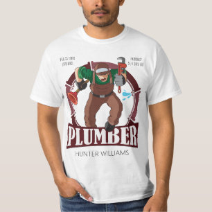 Camiseta Pai de Canalização Profissional Rustic Modern Plum