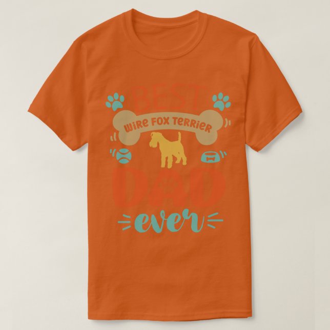 Camiseta Pai de Cão de Terrier Fox com Fio (Frente do Design)