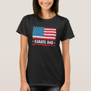Camiseta Pai de Caratê Clássico América Bandeira dos EUA Pa