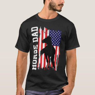 Camiseta Pai de Cavalo Bandeira Americana Como Um Pai Norma