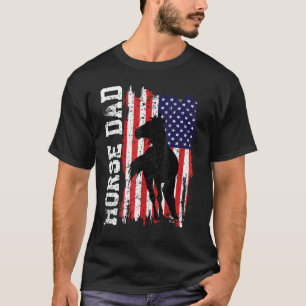 Camiseta Pai de Cavalo Bandeira Americana Como Um Pai Norma
