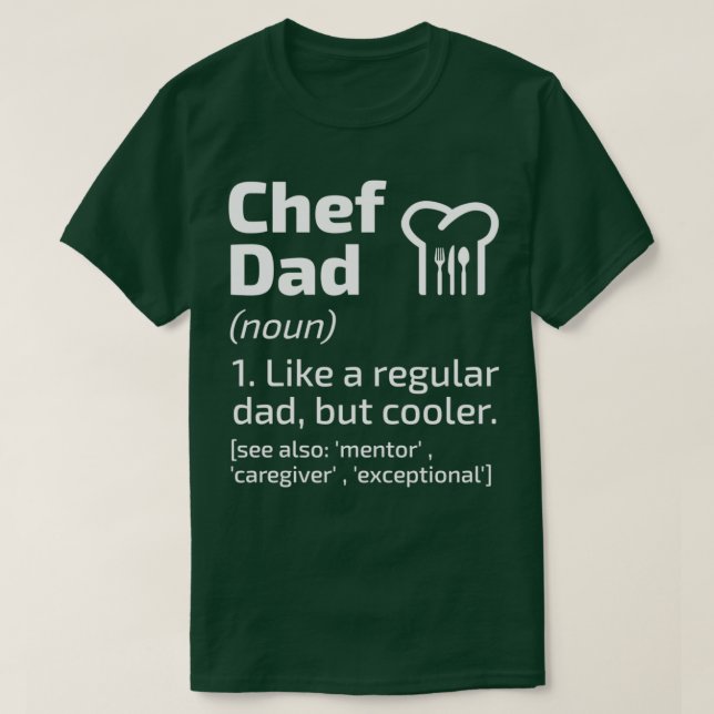 Camiseta Pai de chef Engraçado Definição Cook Cozinhar (Frente do Design)